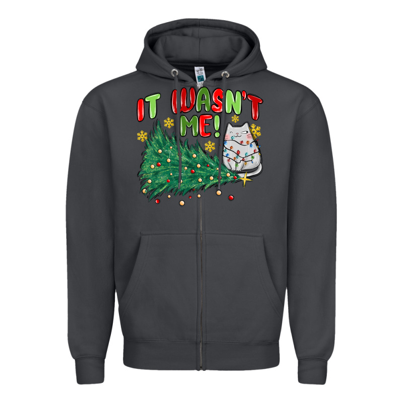 It Wasn't Me! Christmas Cat Zipper Hoodie by MaliasSmallBusiness | Teevron
