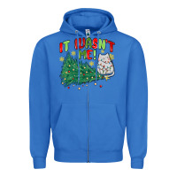 True Royal it wasn't me! christmas cat Zipper Hoodie - MaliasSmallBusiness