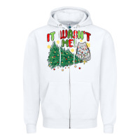 White it wasn't me! christmas cat Zipper Hoodie - MaliasSmallBusiness