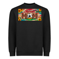 Black soccer mom with ball and sunflower and serape licanse plate Heavyweight Sweatshirt - Artiststas