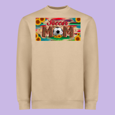 Soccer Mom With Ball And Sunflower And Serape Licanse Plate Heavyweight Sweatshirt Designed By Artiststas