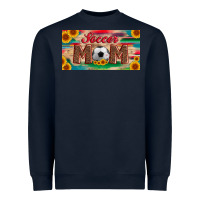 Navy soccer mom with ball and sunflower and serape licanse plate Heavyweight Sweatshirt - Artiststas