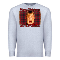 Heather Grey Merry Christmas You Filthy Animal Premium Sweatshirt - Bettercallsaul