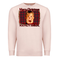 Pale Pink Merry Christmas You Filthy Animal Premium Sweatshirt - Bettercallsaul