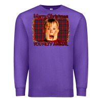 Purple Merry Christmas You Filthy Animal Premium Sweatshirt - Bettercallsaul