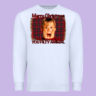Merry Christmas You Filthy Animal Premium Sweatshirt Designed By Bettercallsaul
