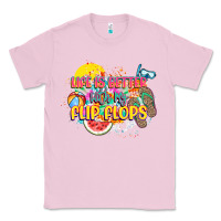 Bubblegum Pink Life is better with my flip flops Classic Tee - NancyCooperArtShop