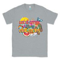 Heather Grey Life is better with my flip flops Classic Tee - NancyCooperArtShop