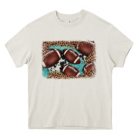 Cream American football leopard cowhide turquoise  leather background Heavy Core Tee - BarkalooDesign