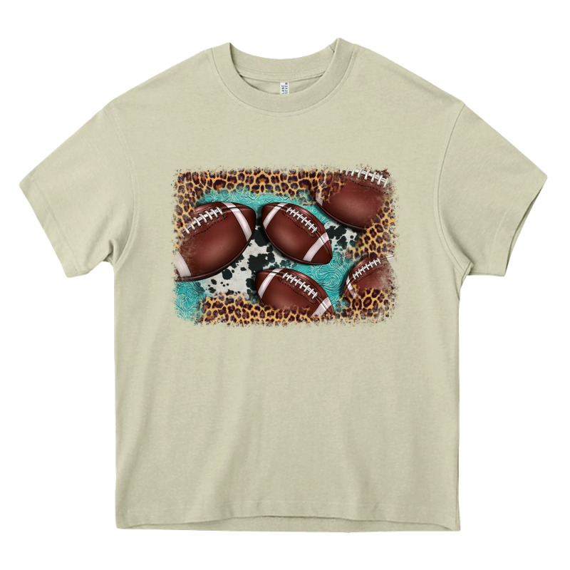 American Football Leopard Cowhide Turquoise  Leather Background Heavy Core Tee by BarkalooDesign | Teevron
