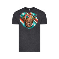 Vintage Black highland cow serape Vintage Tee - JahusDesignShop
