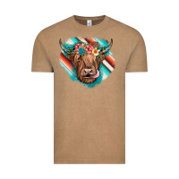 Vintage Coffee highland cow serape Vintage Tee - JahusDesignShop