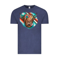 Vintage Denim highland cow serape Vintage Tee - JahusDesignShop
