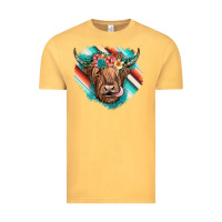 Vintage Mustard highland cow serape Vintage Tee - JahusDesignShop