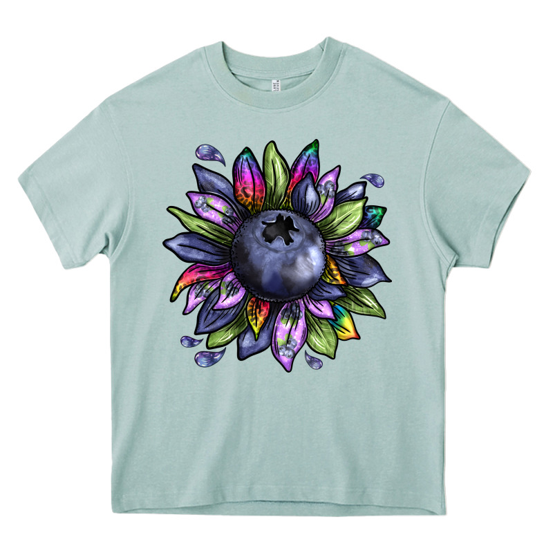 Blueberry Sunflower Heavy Core Tee by texasbilliewilder | Teevron
