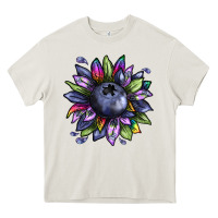 Cream blueberry sunflower Heavy Core Tee - texasbilliewilder