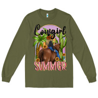 Army Green cowgirl summer Long Sleeve Tee - MaliasSmallBusiness