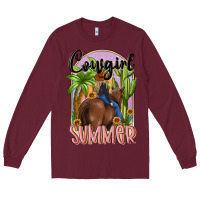 Burgundy cowgirl summer Long Sleeve Tee - MaliasSmallBusiness