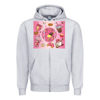 Heather Grey cafecito y chisme Zipper Hoodie - MaliasSmallBusiness
