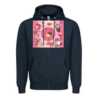 Navy cafecito y chisme Zipper Hoodie - MaliasSmallBusiness