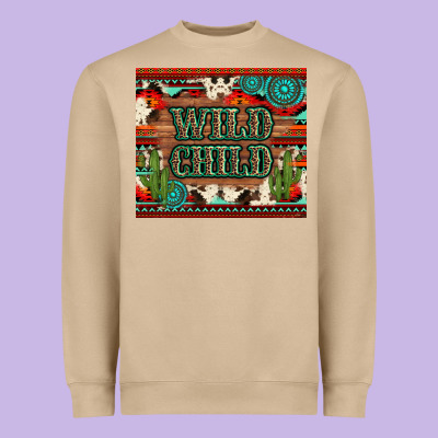 Wild Chıld Aztec Gemstone And Cactus Heavyweight Sweatshirt Designed By Artiststas