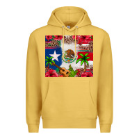 Antique Gold Mexican and Puerto Rico flag Premium Hoodie - texasbilliewilder