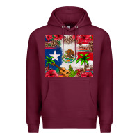 Burgundy Mexican and Puerto Rico flag Premium Hoodie - texasbilliewilder