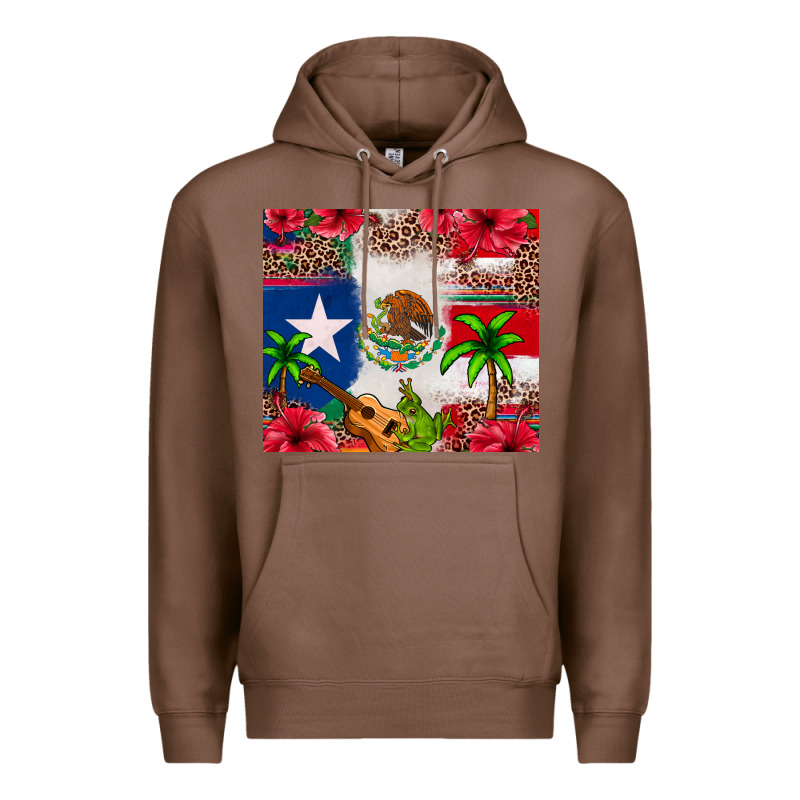 Mexican And Puerto Rico Flag Premium Hoodie by texasbilliewilder | Teevron