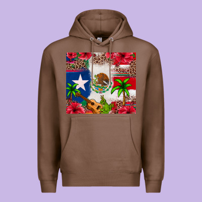 Mexican And Puerto Rico Flag Premium Hoodie Designed By Texasbilliewilder