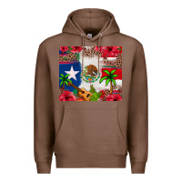 Chestnut Mexican and Puerto Rico flag Premium Hoodie - texasbilliewilder