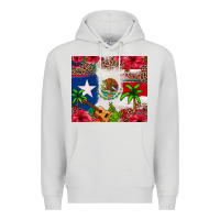 Dove Grey Mexican and Puerto Rico flag Premium Hoodie - texasbilliewilder