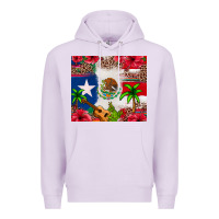 Lilac Mexican and Puerto Rico flag Premium Hoodie - texasbilliewilder