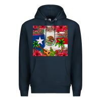 Navy Mexican and Puerto Rico flag Premium Hoodie - texasbilliewilder
