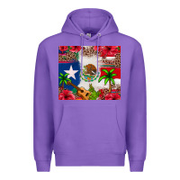 Purple Mexican and Puerto Rico flag Premium Hoodie - texasbilliewilder