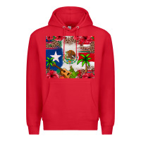 Red Mexican and Puerto Rico flag Premium Hoodie - texasbilliewilder