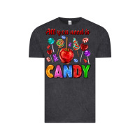 Vintage Black all you need is candy Vintage Tee - AdoDesignShop