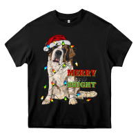 Black merry and bright saint bernard Heavy Core Tee - RanaPortraitStore