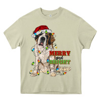 Mossy merry and bright saint bernard Heavy Core Tee - RanaPortraitStore