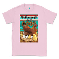 Bubblegum Pink Western Welcome To Our Coop Classic Tee - LillyAllenDesigns