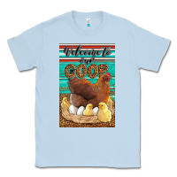 Dusty Blue Western Welcome To Our Coop Classic Tee - LillyAllenDesigns