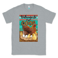 Heather Grey Western Welcome To Our Coop Classic Tee - LillyAllenDesigns