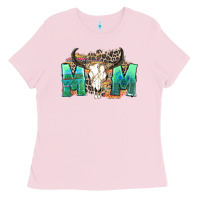 Bubblegum Pink mom with bull skull Ladies Tee - Zillion Design Studio