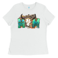 White mom with bull skull Ladies Tee - Zillion Design Studio