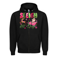 Black sleigh all day Zipper Hoodie - MaliasSmallBusiness