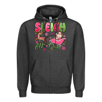 Charcoal Heather sleigh all day Zipper Hoodie - MaliasSmallBusiness