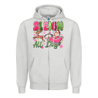 Dove Grey sleigh all day Zipper Hoodie - MaliasSmallBusiness