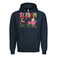 Navy sleigh all day Zipper Hoodie - MaliasSmallBusiness