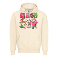 Sandshell sleigh all day Zipper Hoodie - MaliasSmallBusiness
