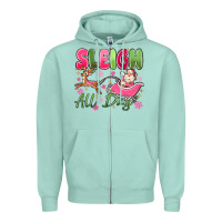 Seafoam sleigh all day Zipper Hoodie - MaliasSmallBusiness