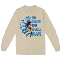 Mushroom in april we wear blue Long Sleeve Tee - MaliasSmallBusiness